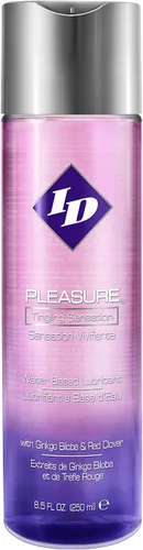 ID Pleasure Lubricante Personal Estimulante 8.5 onzas líquidas - Lubricante con Sensación de Hormigueo a Base de Agua con Extractos Botánicos