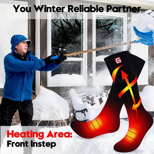 Miniatura 7 de Rabbitroom Calcetines calefactables para hombres y mujeres, recargables y lavables, para invierno, eléctricos, calentados térmicos, calentadores