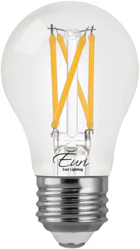 Euri Lighting VA15-3020e-4 LED regulable A15, 4.5 W (50 W igual) blanco cálido (2700 K), 450 lm, 80CRI, vidrio transparente, ángulo de haz de 320°,