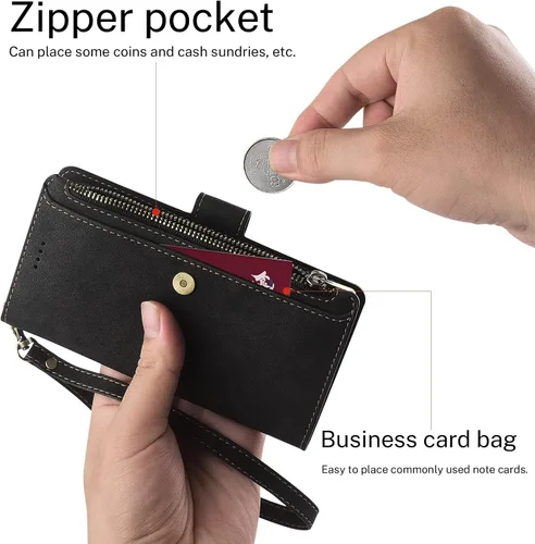 Miniatura 5 de Antsturdy Funda compatible con Motorola Moto G Stylus 2020 con tarjetero para mujeres y hombres, funda de teléfono con bloqueo RFID, piel sintética