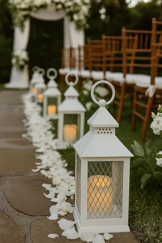 Miniatura 7 de Juego de 12 piezas de estilo granja, farol decorativo de 10 pulgadas con vela LED sin llama y temporizador de 5 horas, decoración rústica de boda