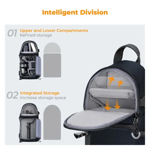 Miniatura 3 de K&F CONCEPT Bolso de Hombro para Cámara de Estilo Bandolera Bolso para Cámara Compatible con Canon/Nikon/Sony/Fuji/Gopro/DJI para Fotografía Azul