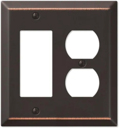 Miniatura 7 de Amerelle Placa de pared, 1 dúplex, acero Bronce envejecido Paquete de 2