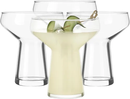 Miniatura 11 de Libbey Blue Ribbon - Juego de 6 vasos de Margarita sin tallo, de inspiración artesanal, elegantes vasos de margarita, cristalería mexicana ligera