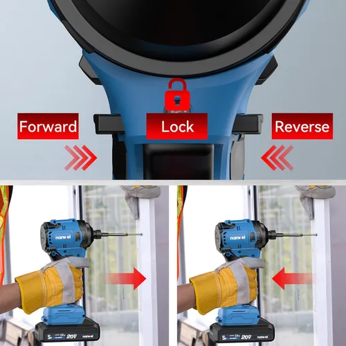 Miniatura 8 de NANWEI Destornillador de impacto sin escobillas de 20 V, par máximo de 2100 In-lbs (240 N·m), vástago hexagonal de 1/4 pulgadas, 2 baterías de 2.0Ah