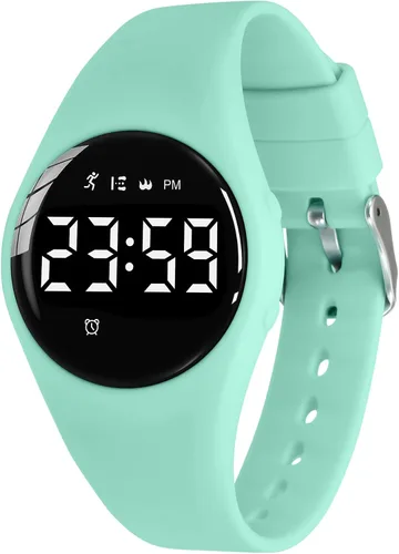 Miniatura 15 de Relojes para niños y niñas, reloj deportivo digital con contador de pasos, podómetro, alarma de vibración, sin aplicación, impermeable, rastreador
