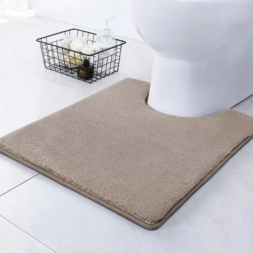 Miniatura 38 de SWEMSTAR Alfombra de baño de espuma viscoelástica con alfombra de inodoro, tapete de baño absorbente de agua para suelo de baño, antideslizante