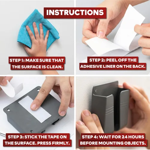 Miniatura 8 de Rollo de gancho y bucle, color blanco, cinta de gancho y bucle de 1 pulgada x 10 pies con adhesivo, tiras de fijación con adhesivo para tela