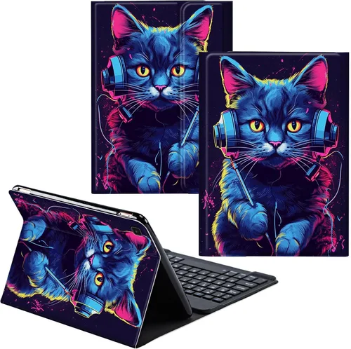 Miniatura 64 de Funda para Samsung Galaxy Tab S6 Lite 2022/2020 Teclado Inalámbrico Desmontable y Cubierta De Soporte De Cuero PU Funda Protectora Para Samsung