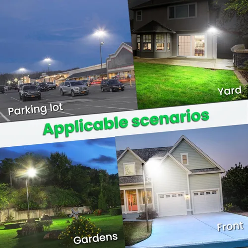 Miniatura 6 de 8000 W Luces de calle solares al aire libre - Luces solares al aire libre impermeables con sensor de movimiento, luces de estacionamiento
