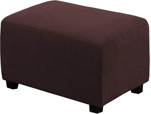 Miniatura 9 de H.VERSAILTEX Funda otomana rectangular de 29 a 34 pies para reposapiés, fundas protectoras para reposapiés, con tela jacquard elástica, gruesa