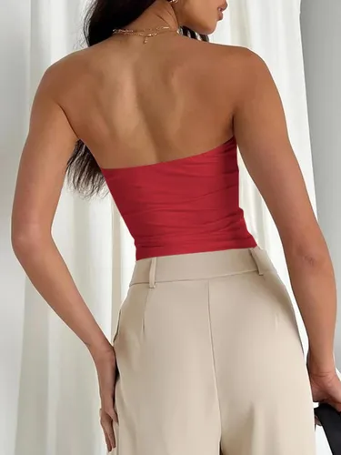 Miniatura 5 de Trendy Queen Womens 3 Pack Tube Tops Crop Tops Strapless Basic Backless Bandeau Bra Solid Summer Outfits