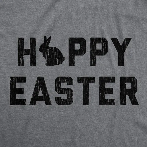 Miniatura 2 de Camiseta de maternidad con texto en inglés Happy East para fiesta, Gris jaspeado oscuro