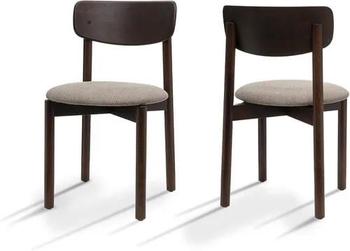 Miniatura 12 de Juego de 6 sillas de comedor de madera tapizadas modernas de mediados de siglo para muebles de habitación con diseño ergonómico duradero prémium