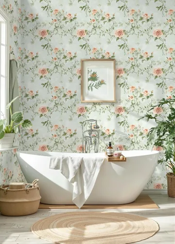 Papel tapiz floral para despegar y pegar, papel de pared de flores verdes y naranjas, papel de contacto botánico vintage para gabinete y dormitorio,