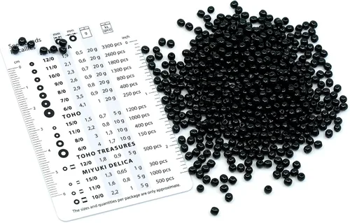Miniatura 7 de Juego de 275 cuentas de cristal redondas checas, color negro azabache, 0.118 in (100 unidades), 0.157 in (100 unidades), 0.236 in (50 unidades)