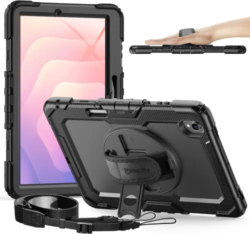 Miniatura 21 de Timecity - Funda protectora resistente para Samsung Galaxy Tab S10 Lite, S10 FE, S9 FE 5G, S9, 10.9 y 11 pulgadas, con protector de pantalla, Negro