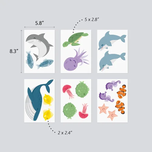 Miniatura 5 de Teddylabels - Las calcomanías del Mar Profundo - Pegatinas de pared fáciles de aplicar y extraíbles: Transforma el dormitorio de tu niño pequeño