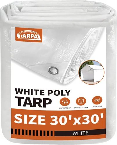 Miniatura 82 de TARPAL Lona azul de 4 x 12 pies, lonas de resistencia media de 8 mil impermeables, resistentes a desgarros con ojales de metal, adecuadas