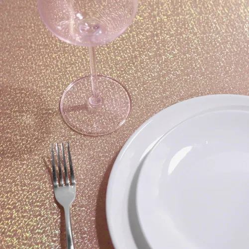 Miniatura 5 de Fitable Mantel de lentejuelas color oro rosa para fiestas, 60x84 pulgadas, mantel rectangular con purpurina brillante para boda, baby shower