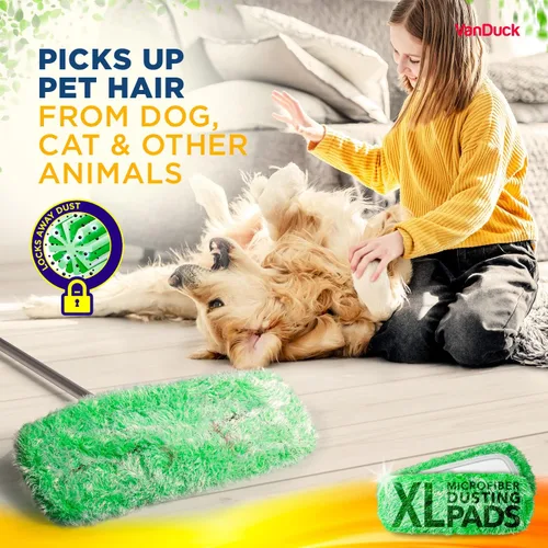 Miniatura 4 de VanDuck Almohadillas para trapeador de polvo XL compatibles con Swiffer XL (paquete de 2) – Recambios de almohadillas secas extra grandes – Fundas