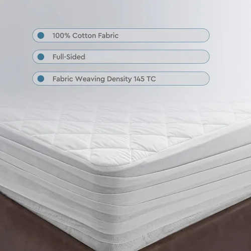 Miniatura 2 de YATAS BEDDING Perle - Protector de colchón acolchado, lavable a máquina y de fácil cuidado, protección y comodidad superiores, parte superior
