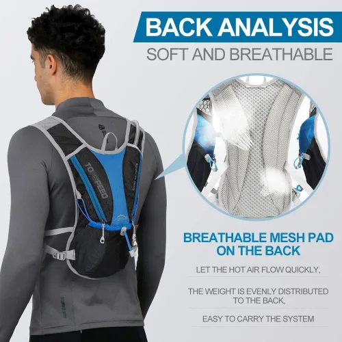 Miniatura 3 de IX INOXTO - Mochila de hidratación para correr con bolsa de agua de 1.5 litros (50 onzas) para hombres y mujeres, mochila de agua ligera