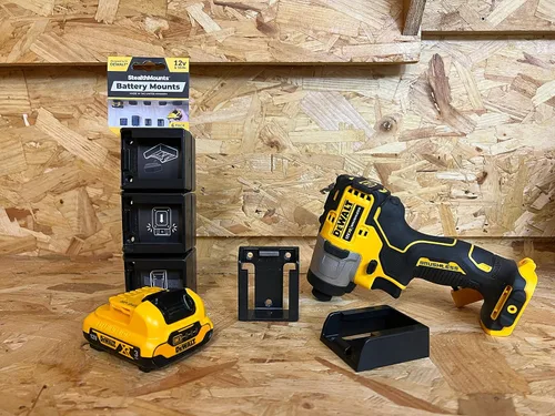 Miniatura 3 de StealthMounts Dewalt - Soporte de batería inalámbrico para herramientas eléctricas Dewalt de 12 V, 6 unidades, color rojo