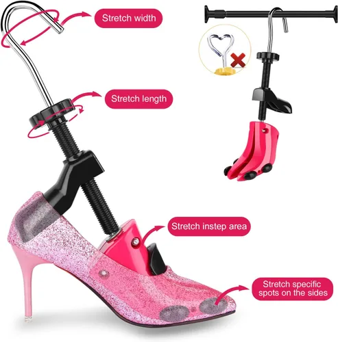 Miniatura 3 de UHIAGREE Ensanchador de zapatos para mujeres y hombres, árbol de botas de zapatos ajustable de 4 vías, con bolsa de transporte y cuerno de zapatos