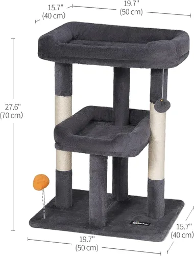Miniatura 6 de FourFurPets Árbol para gatos de 27.6 pulgadas, torre para gatos de interior, condominio para gatos grandes, árbol pequeño para gatos con poste