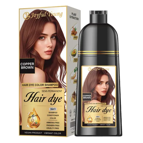 Miniatura 17 de Joyful Young Champú para teñir el cabello natural 3 EN 1, color de cabello para cobertura de canas, champú para teñir el cabello para mujeres