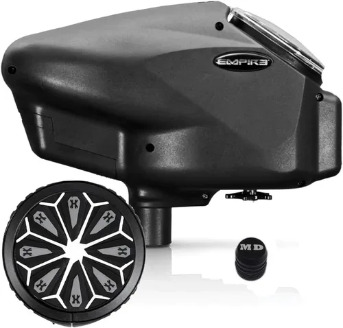 Maddog Empire Halo Too - Cargador electrónico de paintball con Epic Speed Feed de HK Army y paquete de accesorios con tanque de paintball HPA y