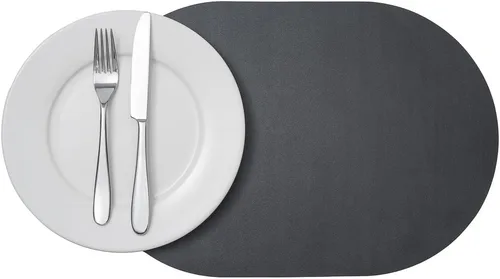 Miniatura 14 de Restaurantware Juego de 6 manteles individuales de cocina de 16 x 12 pulgadas para mesa de comedor en relieve, impermeables, con forma de huevo