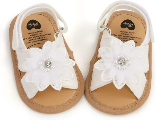 Miniatura 5 de Zapatos planos Mary Jane para bebés y niñas, con lazo, floral, princesa, vestido de boda, zapatos suaves para recién nacidos, cuna para primeros