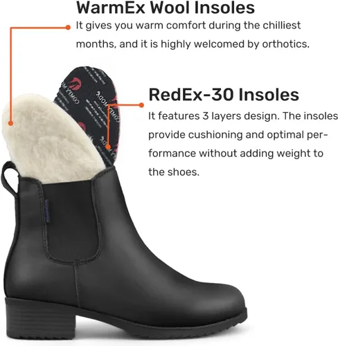 Miniatura 4 de Comfy Moda Botas Chelsea de cuero impermeables para mujer