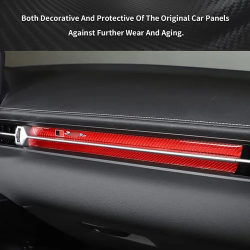 Miniatura 6 de Decoración de salida de aire copiloto para consola central de automóvil (con letra), apto para Toyota Supra GR A90 A91 MK5 2019-2022, borde de fibra