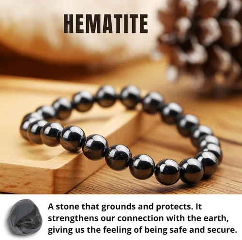 Miniatura 69 de Crystal Vibe Pulseras de cuentas de 0.315 in para mujeres y hombres, pulseras de cristal con piedras preciosas naturales, tamaño elástico ajustable