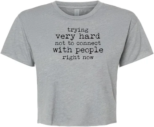 Miniatura 21 de Women's Screen Printed Crop Tee, Shirts With Sayings