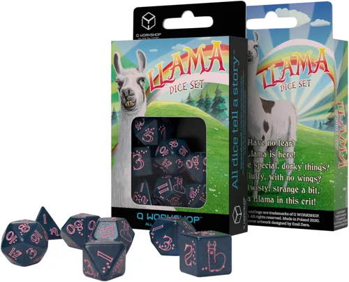Miniatura 2 de Q-Workshop - Juego de dados de llama brillante (azul oscuro y rosa) (SLLA3E)