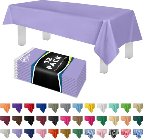 Miniatura 60 de Mantel de plástico de alta calidad - 54 in. x 108 pulgadas. Grandipity - Mantel rectangular (6 y 12 unidades), Agua (Aqua)