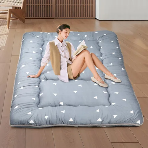 Colchón japonés para suelo, tapete enrollable de espuma viscoelástica para tatami, fácil de almacenar y portátil, colchón de futón adecuado para Gris