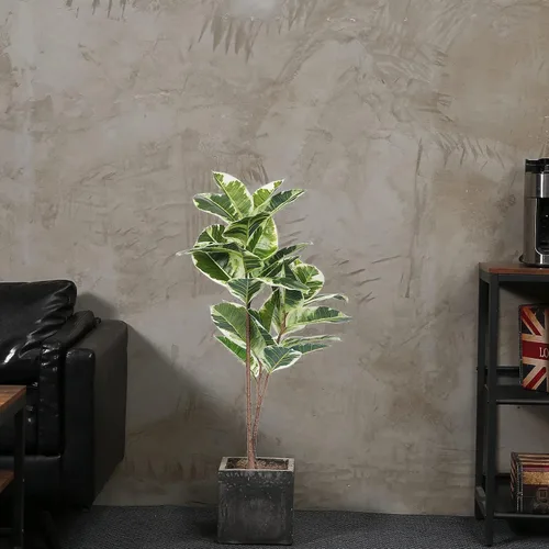 Miniatura 2 de FLOWORLD Planta de Árbol de Caucho Artificial de 43 pulgadas de Alto, Árbol de Ficus Sintético en Maceta, Decoración Tropical Falsa para Casa