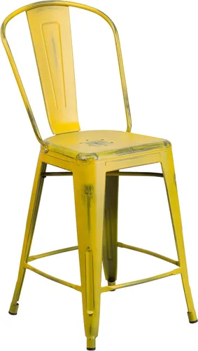 Miniatura 14 de Taburete de metal de interior y exterior de Flash Furniture, Metal, Plateado