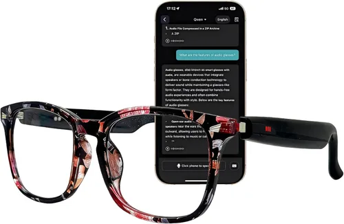 Miniatura 12 de Lentes de traducción Bluetooth inalámbricos inteligentes AI para hombres/mujeres con altavoces/Bluetooth y más de 140 idiomas traducción