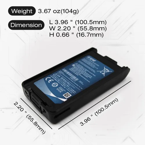 Miniatura 3 de Paquete de 2 baterías de iones de litio KNB-57L de 7.4V 2000mAh para KNB-55L KNB-24L, compatible con Kenwood TK-2140 TK-3140 TK-2170 TK-3170 TK-2160