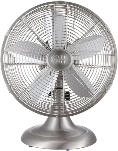 Miniatura 11 de Good Housekeeping 92604 Ventilador de escritorio de mesa de oficina de metal completo de 30,5 cm retro con oscilación amplia, 3 ajustes de velocidad