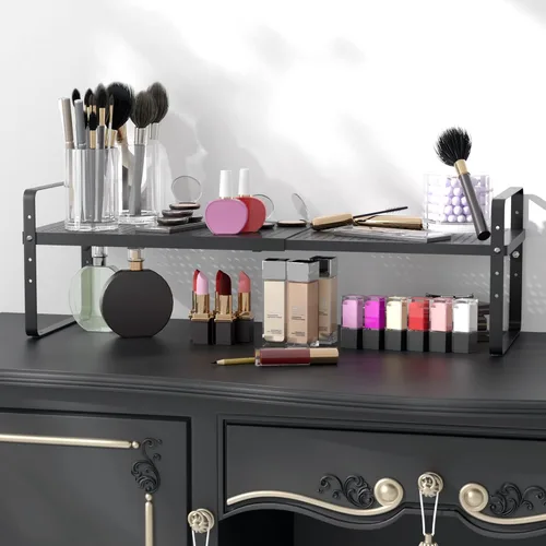Miniatura 5 de Organizador de estantes ampliables de metal ajustable para especias, estantes de almacenamiento independientes para armario de cocina, debajo