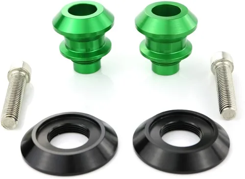 Miniatura 5 de Xitomer 1 par de bobinas/deslizadores/carretes de brazo oscilante para motocicleta M8 X1.25, apto para Z650/Z900/Z800/Z400, ZX6R 13-22/ZX10R Verde