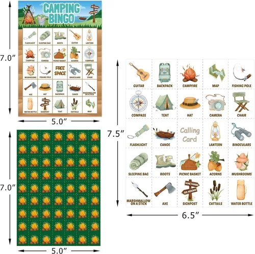 Miniatura 2 de Fancy Land Juego de bingo de camping para niños 24 jugadores al aire libre fiesta campamento actividades de aventura suministro