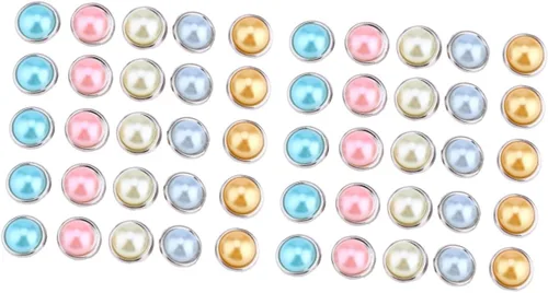 Miniatura 10 de EXCEART 50 piezas de pernos decorativos de perlas, suministros para álbumes de recortes, sujetadores con tachuelas, adornos para álbumes
